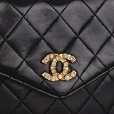 Chanel 1990s Lambskin Jeweled CC Envelope Flap Bag