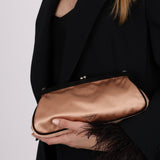 Prada Beige Satin Kisslock Evening Bag