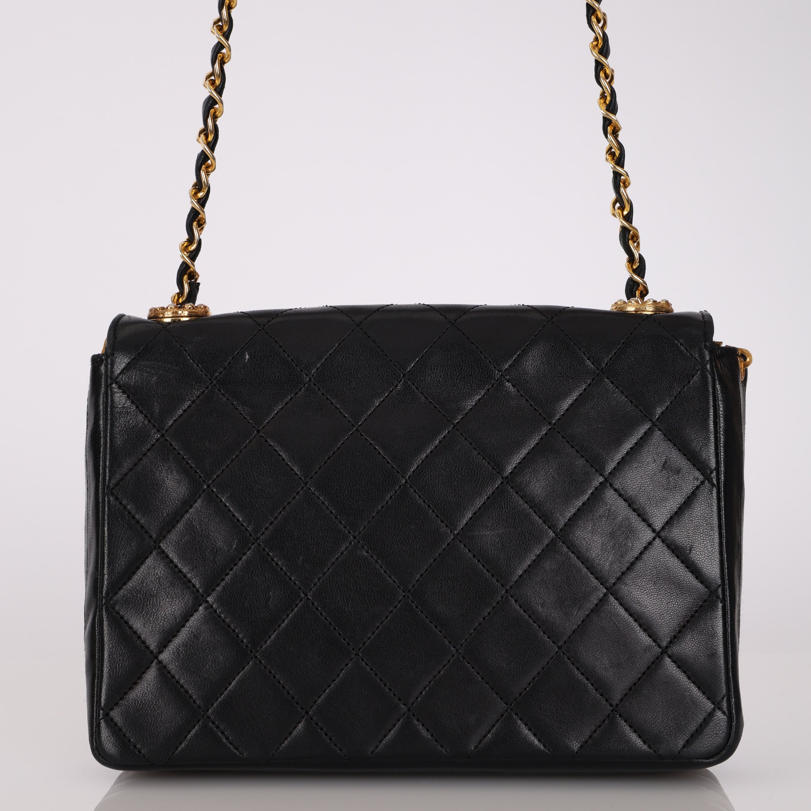 Chanel 1990s Lambskin Jeweled CC Envelope Flap Bag