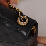 Chanel 1990s Lambskin Jeweled CC Envelope Flap Bag