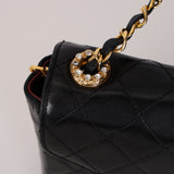 Chanel 1990s Lambskin Jeweled CC Envelope Flap Bag