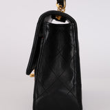 Chanel 1993 Lambskin Chain Top Handle Classic Flap 24K GP