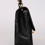 Chanel 1993 Lambskin Chain Top Handle Classic Flap 24K GP