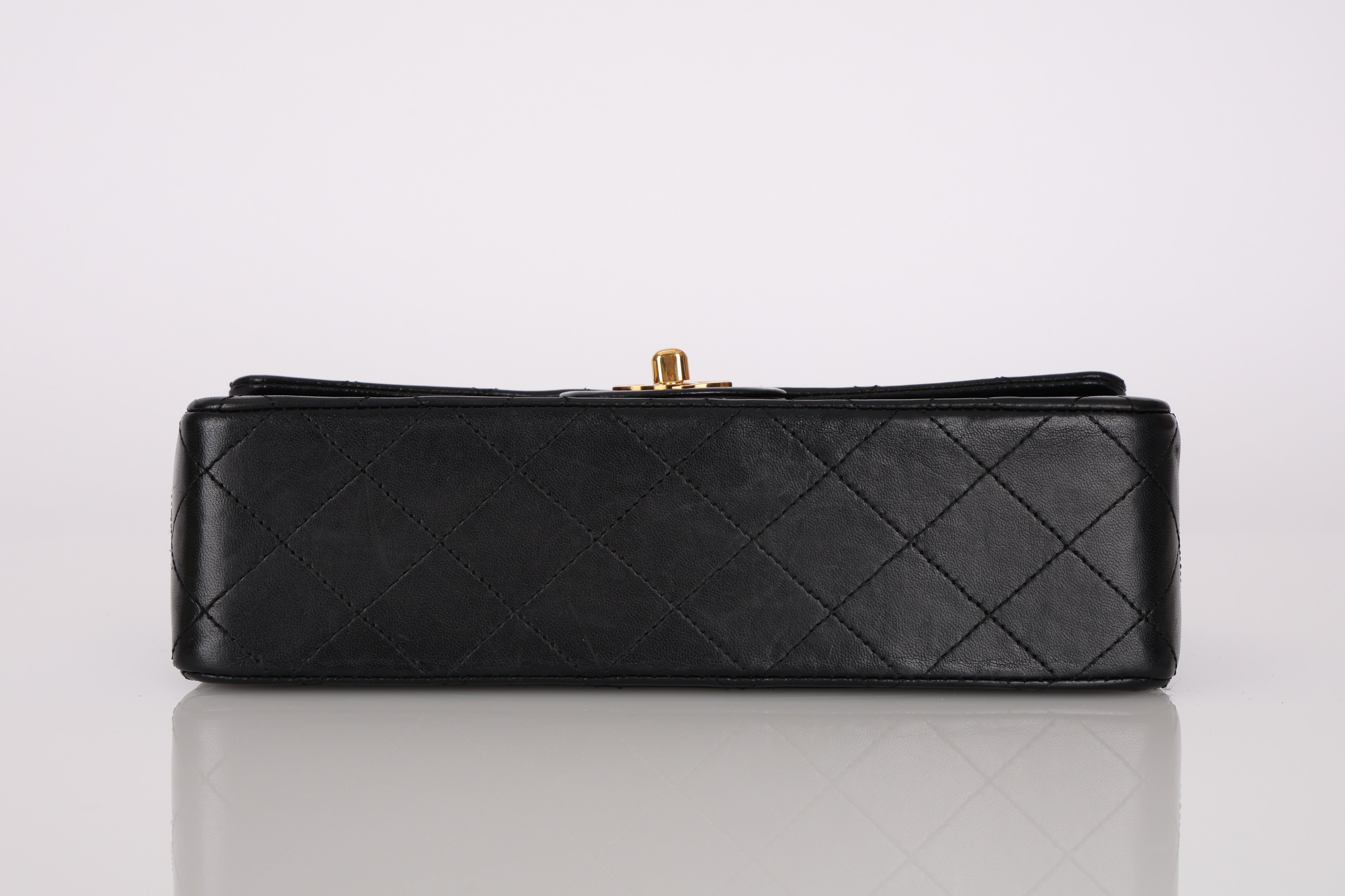 Chanel 1993 Lambskin Chain Top Handle Classic Flap 24K GP