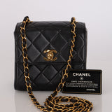 Chanel 1995 Lambskin Turnlock Square Box Flap Bag 24K GP