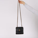 Chanel 1995 Lambskin Turnlock Square Box Flap Bag 24K GP
