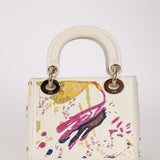 Rare Christian Dior x Spencer Sweeney 2015 Blanc Leather Diorodeo Embroidered Mini Lady Bag