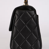Chanel 1995 Lambskin Turnlock Square Box Flap Bag 24K GP