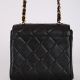 Chanel 1995 Lambskin Turnlock Square Box Flap Bag 24K GP