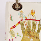 Rare Christian Dior x Spencer Sweeney 2015 Blanc Leather Diorodeo Embroidered Mini Lady Bag