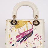 Rare Christian Dior x Spencer Sweeney 2015 Blanc Leather Diorodeo Embroidered Mini Lady Bag
