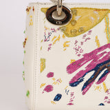 Rare Christian Dior x Spencer Sweeney 2015 Blanc Leather Diorodeo Embroidered Mini Lady Bag