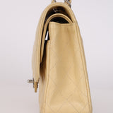 Chanel 2007 Light Beige Quilted Caviar Medium Double Flap SHW