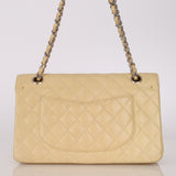 Chanel 2007 Light Beige Quilted Caviar Medium Double Flap SHW