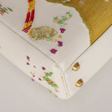 Rare Christian Dior x Spencer Sweeney 2015 Blanc Leather Diorodeo Embroidered Mini Lady Bag