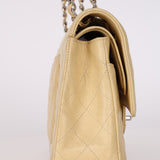 Chanel 2007 Light Beige Quilted Caviar Medium Double Flap SHW