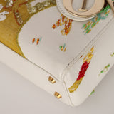 Rare Christian Dior x Spencer Sweeney 2015 Blanc Leather Diorodeo Embroidered Mini Lady Bag
