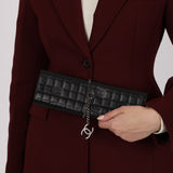 Chanel 2004 Lambskin Chocolate Bar Chain Tether Clutch
