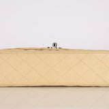 Chanel 2007 Light Beige Quilted Caviar Medium Double Flap SHW