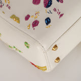 Rare Christian Dior x Spencer Sweeney 2015 Blanc Leather Diorodeo Embroidered Mini Lady Bag