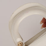 Rare Christian Dior x Spencer Sweeney 2015 Blanc Leather Diorodeo Embroidered Mini Lady Bag