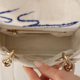 Rare Christian Dior x Spencer Sweeney 2015 Blanc Leather Diorodeo Embroidered Mini Lady Bag