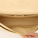 Chanel 2007 Light Beige Quilted Caviar Medium Double Flap SHW