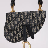 Dior 2019 Navy Oblique Saddle Belt Bag with Guitar Strap