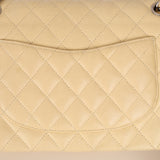 Chanel 2007 Light Beige Quilted Caviar Medium Double Flap SHW