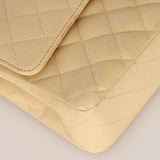 Chanel 2007 Light Beige Quilted Caviar Medium Double Flap SHW