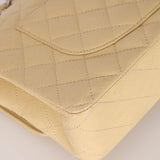 Chanel 2007 Light Beige Quilted Caviar Medium Double Flap SHW