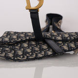 Dior 2019 Navy Oblique Saddle Belt Bag with Guitar Strap