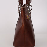 Christian Dior 2005 Brown Shell Cordovan Floral Embroidered Romantique Tote