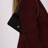 Rare Chanel 2004 Satin Camellia Mini Chocolate Bar Flap