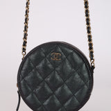 Chanel 2019 Iridescent Caviar Round Clutch on Chain