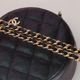 Chanel 2019 Iridescent Caviar Round Clutch on Chain