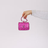 Chanel 2023 Iridescent Patent Quilted CC Hook Card Holder