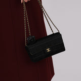 Rare Chanel 2004 Satin Camellia Mini Chocolate Bar Flap