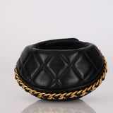 Chanel 2025 Shiny Crumpled Lambskin Quilted Chain Around Mini Pouch