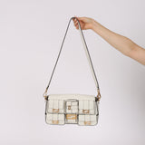 Fendi Blanc Leather Romano Multi Pocket Baguette