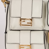 Fendi Blanc Leather Romano Multi Pocket Baguette