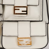 Fendi Blanc Leather Romano Multi Pocket Baguette