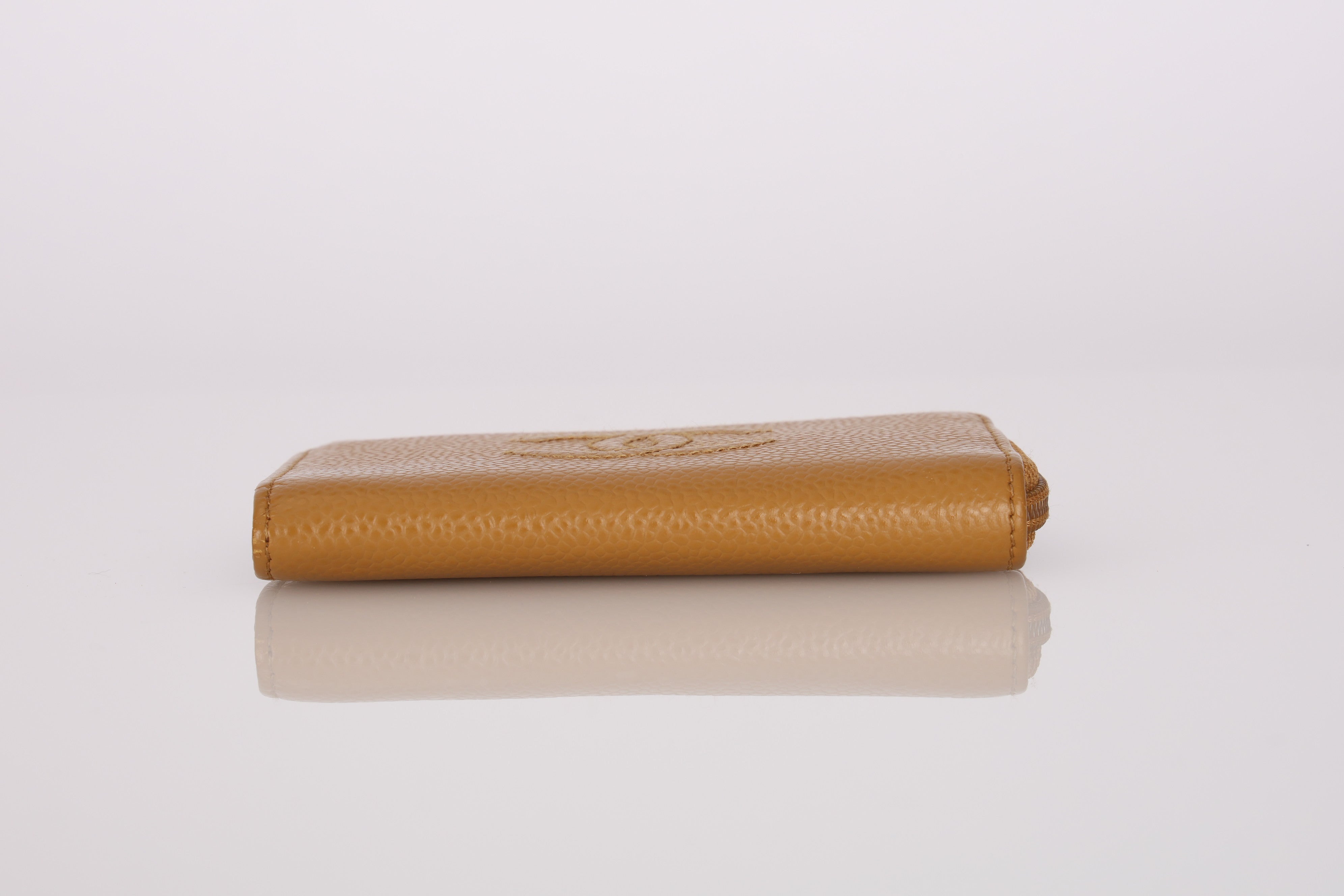 Chanel 2014 Beige Caviar Timeless Coin Case