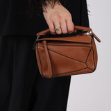 Loewe Cognac Mini Puzzle Bag