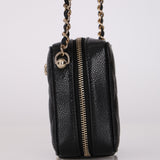 Chanel 2023 Caviar Diamond Resin Square Clutch on Chain