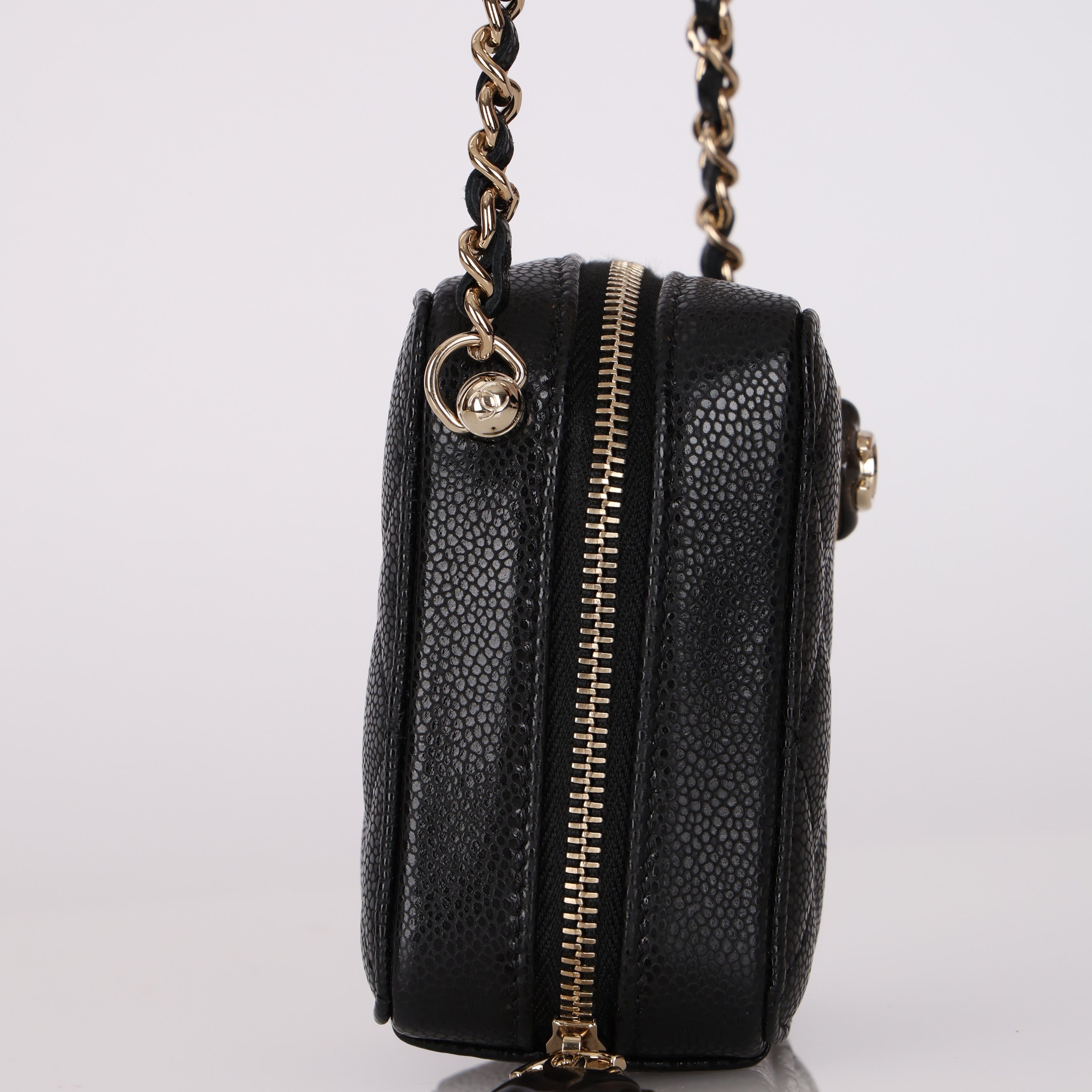 Chanel 2023 Caviar Diamond Resin Square Clutch on Chain