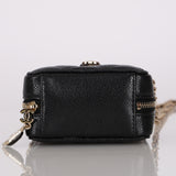 Chanel 2023 Caviar Diamond Resin Square Clutch on Chain