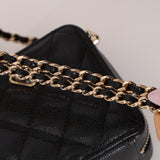 Chanel 2023 Caviar Diamond Resin Square Clutch on Chain