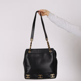 Chanel 1995 Caviar Triple CC Tote Bag 24K GP