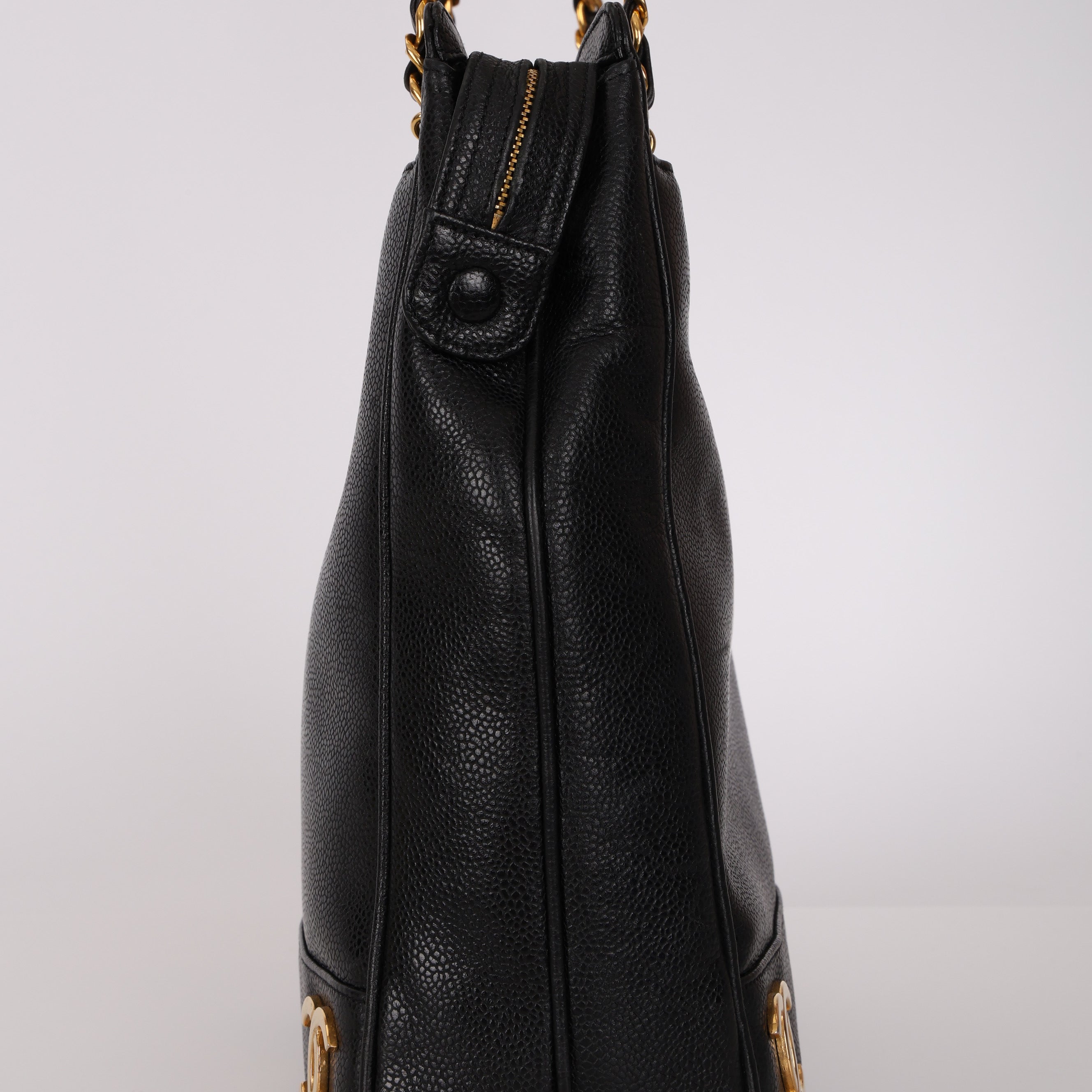 Chanel 1995 Caviar Triple CC Tote Bag 24K GP